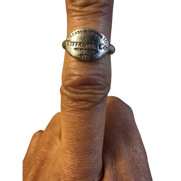 Tiffany & Co Size 6 Sterling Silver 925 Return To Tiffany New York Ring Oval - Picture 5 of 14
